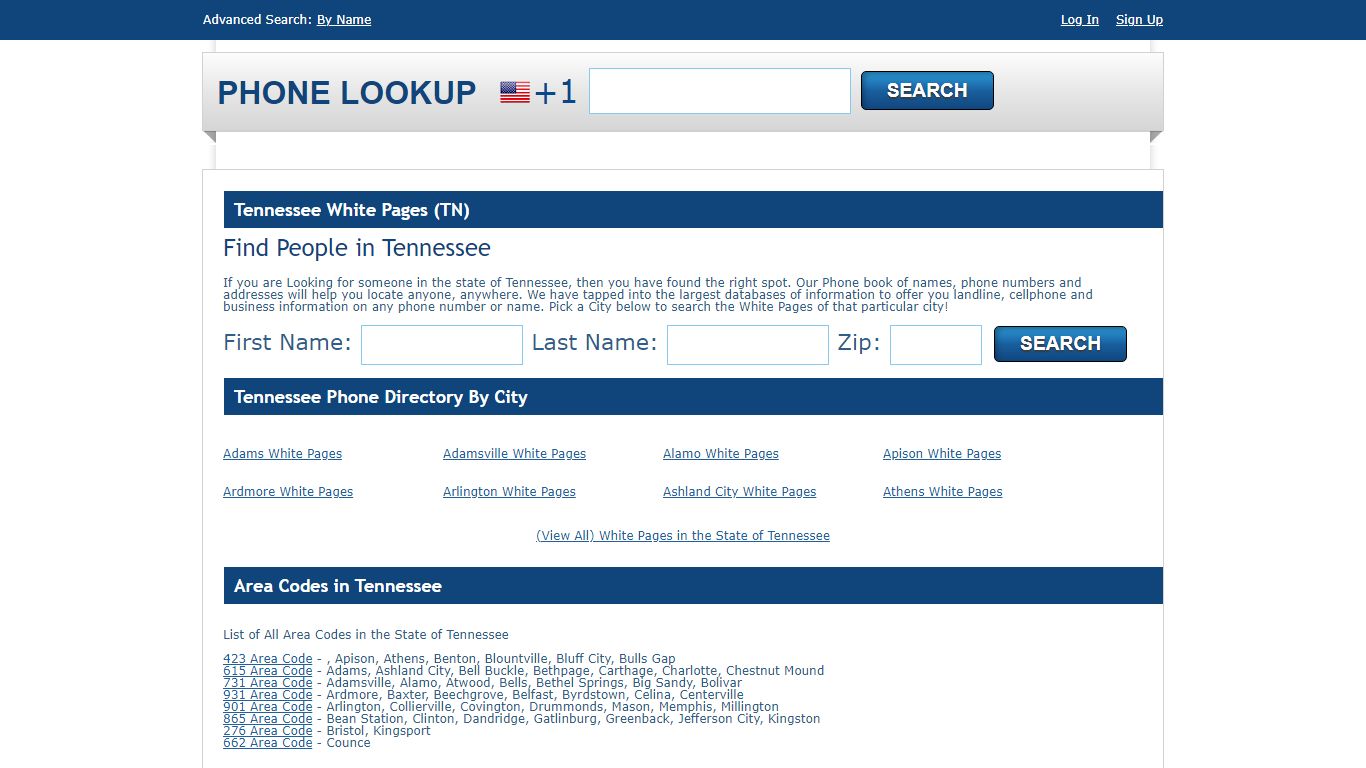 Tennessee White Pages - TN Phone Directory Lookup