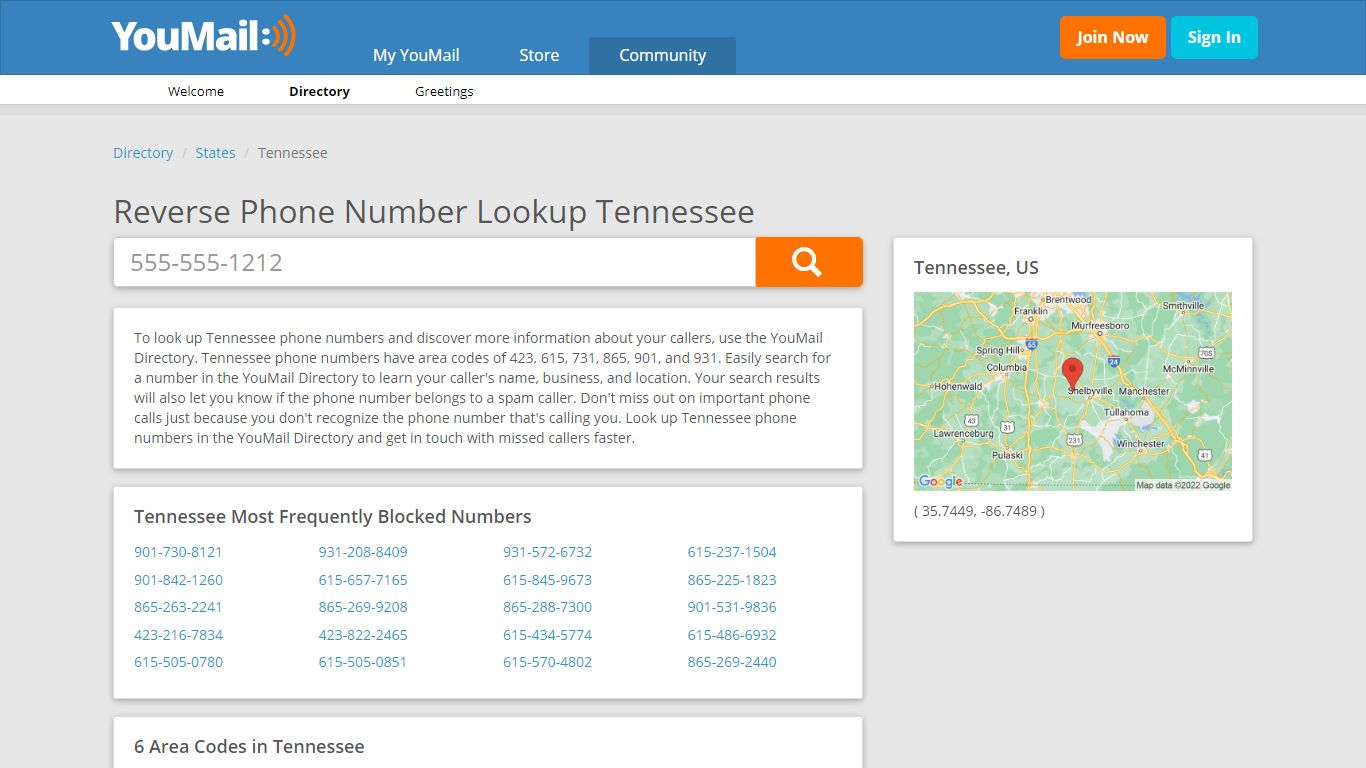 Tennessee Phone Numbers - Reverse Phone Number Lookup TN - YouMail